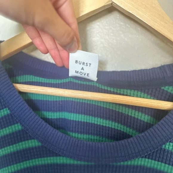 Offline by Aerie Striped Blue and Green Sweater - Picture 4 of 8